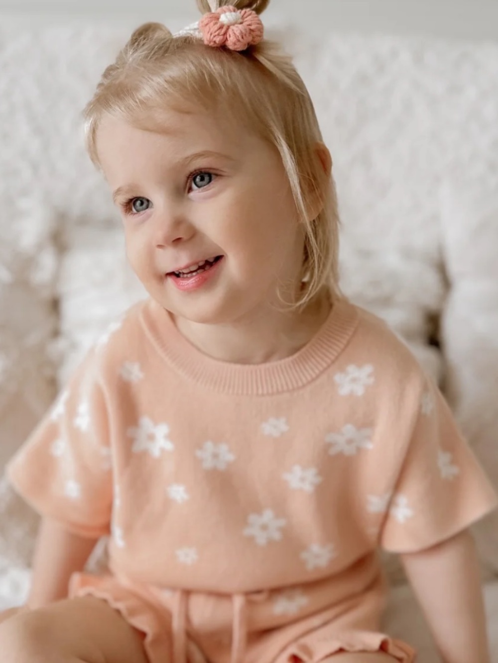 Blossom and Pear toddler size 4Y knit top posy flower